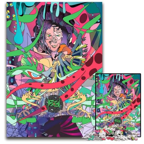 Abstrakte Digitale Kunst mit weiblicher Figur 1000-teiliges Puzzle Geschenke Holzpuzzle perfekt für Familienfeiern Geburtstage Feiertage 1000 Teile (75 x 50 cm) von ZZQWIPEIS