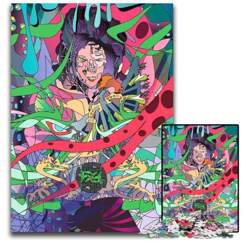 Abstrakte Digitale Kunst mit weiblicher Figur Puzzle für Erwachsene 1000 Puzzles für Erwachsene perfekt als Geburtstags- Weihnachts 1000 Teile (38 x 26 cm) von ZZQWIPEIS