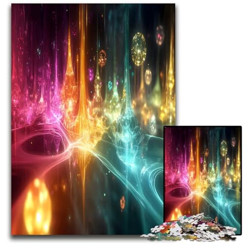 Abstrakte Energielandschaft 1000 Teile Puzzle Geschenke Papierpuzzle anspruchsvolles Denkspiel für Teenager Spaß am Familienspielabend 1000 Teile (38 x 26 cm) von ZZQWIPEIS