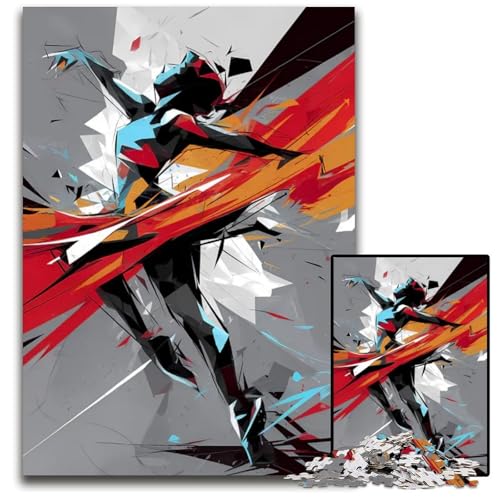 Abstrakte Figur im Tanz 1000-teiliges Puzzle für Erwachsene anspruchsvolles DIY-Denkspiel perfektes Familienspiel oder dekoratives Geschenk 1000 Teile (75 x 50 cm) von ZZQWIPEIS