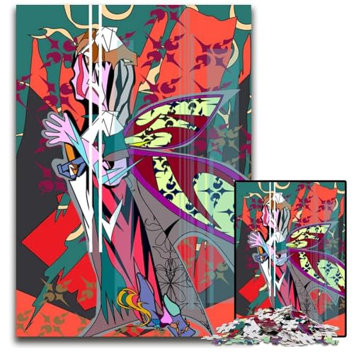 Abstrakte Figur mit Flügeln Puzzle für Erwachsene 1000 Teile Holzpuzzle anspruchsvolles Denkspiel für Teenager unterhaltsames interaktives Spiel für die ganze Familie 1000 Teile (75 x 50 cm) von ZZQWIPEIS