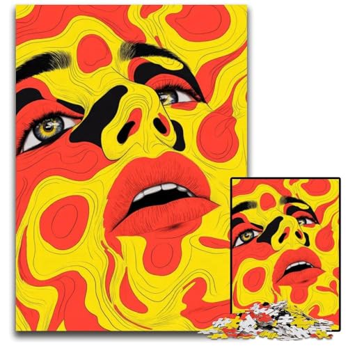 Abstrakte Gesichtskunst-Puzzles 1000 Teile für Erwachsene. Unmögliche Puzzles für Erwachsene Familie und Freunde. Geeignet für alle Altersgruppen. 1000 Teile (75 x 50 cm) von ZZQWIPEIS