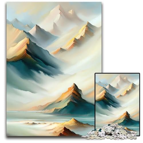 Abstrakte Kunst 1000-teiliges Puzzle Holzpuzzle anspruchsvolles Denkspiel für Teenager Spaß am Familienspielabend 1000 Teile (75 x 50 cm) von ZZQWIPEIS