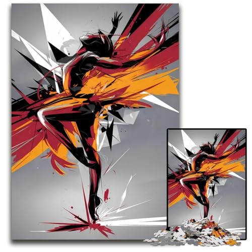 Abstrakter Tanz 1000-teiliges Puzzle Holzpuzzle anspruchsvolles Denkspiel für Teenager Spaß am Familienspielabend 1000 Teile (75 x 50 cm) von ZZQWIPEIS
