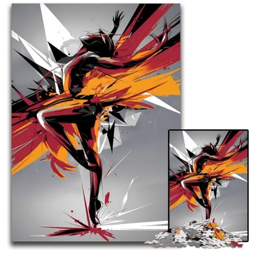 Abstrakter Tanz 1000-teiliges Puzzle Papierpuzzle anspruchsvolles Denkspiel für Teenager Spaß am Familienspielabend 1000 Teile (38 x 26 cm) von ZZQWIPEIS