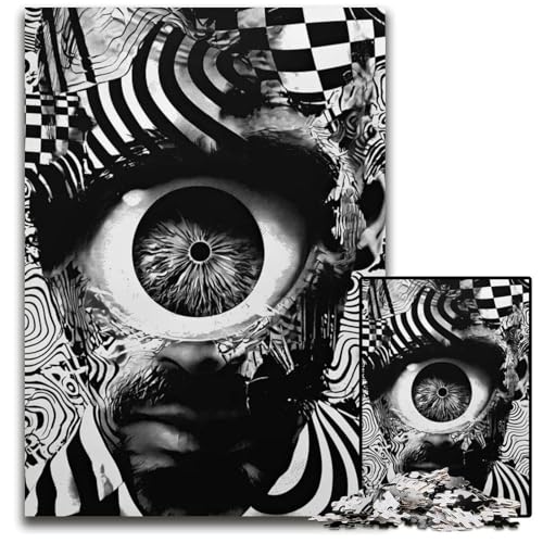 Abstraktes Auge 1000-teiliges Puzzle für Erwachsene Puzzles für Erwachsene zur Heimdekoration Gehirntraining 1000 Teile (75 x 50 cm) von ZZQWIPEIS