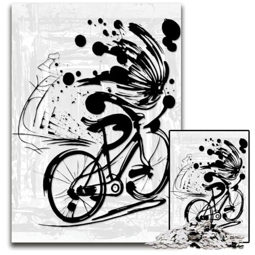 Abstraktes Fahrrad-Puzzle für Erwachsene 1000 Puzzles für Erwachsene perfekt als Geburtstags- Weihnachts 1000 Teile (75 x 50 cm) von ZZQWIPEIS