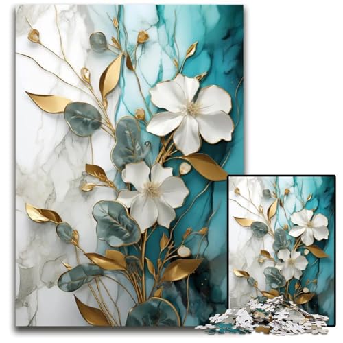 Abstraktes botanisches Kintsugi-Puzzle für Erwachsene 1000-teiliges Puzzle für Erwachsene Denksportaufgabe und Heimdekoration 1000 Teile (75 x 50 cm) von ZZQWIPEIS