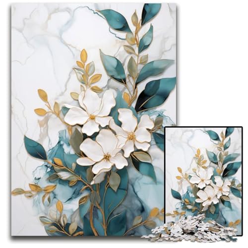 Abstraktes botanisches Kintsugi-Puzzle mit 1000 Teilen Holzpuzzle anspruchsvolles Denkspiel für Teenager Spaß für den Familienspielabend 1000 Teile (75 x 50 cm) von ZZQWIPEIS