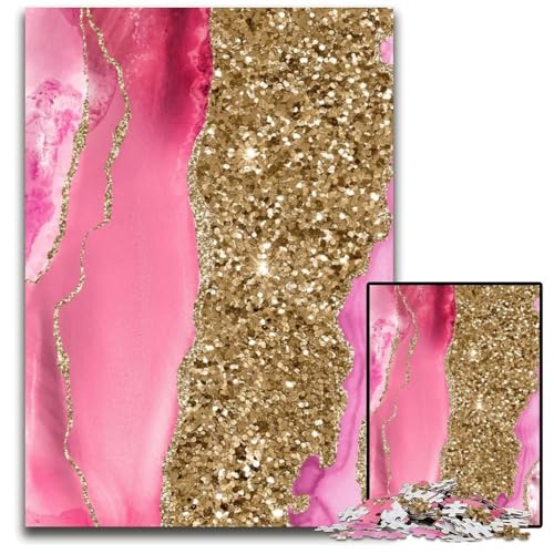 Achat-Glitzer-Puzzle für Erwachsene 1000-teiliges Papierpuzzle anspruchsvolles Denkspiel für Teenager unterhaltsames interaktives Spiel für die ganze Familie 1000 Teile (38 x 26 cm) von ZZQWIPEIS