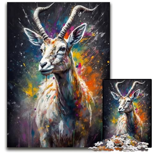Addax Painting 1000-teiliges Puzzle-Geschenk Holzpuzzle perfekt für Familienfeiern Geburtstage Feiertage 1000 Teile (75 x 50 cm) von ZZQWIPEIS