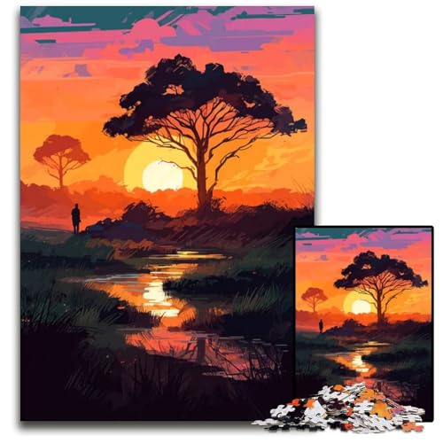 African Aura Puzzle für Erwachsene 1000 Teile Papierpuzzle anspruchsvolles Denkspiel für Teenager unterhaltsames interaktives Spiel für die ganze Familie 1000 Teile (38 x 26 cm) von ZZQWIPEIS
