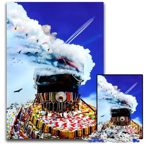 African Smoke Top Puzzle 1000 Teile für Erwachsene Holzpuzzle DIY-Dekoration Gehirn-Herausforderung für Erwachsene Familienurlaubsgeschenk 1000 PCS (75 x 50 cm) von ZZQWIPEIS