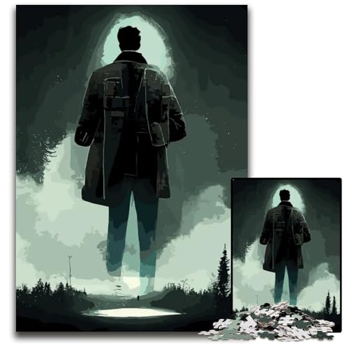 Alan Wake Puzzle für Erwachsene 1000 Teile Holzpuzzle anspruchsvolles Denkspiel für Teenager unterhaltsames interaktives Spiel für die ganze Familie 1000 Teile (75 x 50 cm) von ZZQWIPEIS