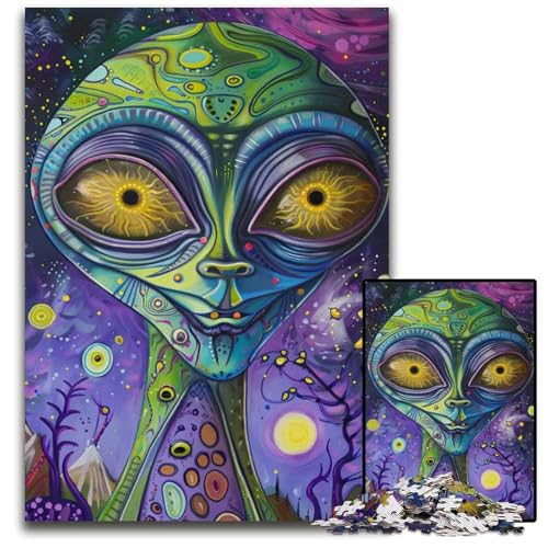Alien Art LXI 1000-teiliges Puzzle Geschenke Papierpuzzle anspruchsvolles Denkspiel für Teenager Spaß am Familienspielabend 1000 Teile (38 x 26 cm) von ZZQWIPEIS