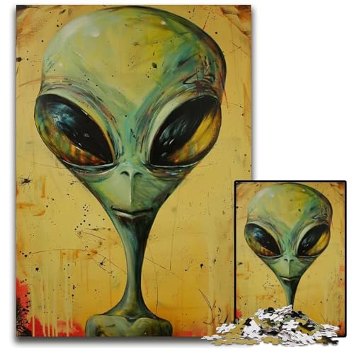 Alien Art XVIII 1000-teiliges Puzzle Geschenke Holzpuzzle anspruchsvolles Denkspiel für Teenager Spaß am Familienspielabend 1000 Teile (75 x 50 cm) von ZZQWIPEIS