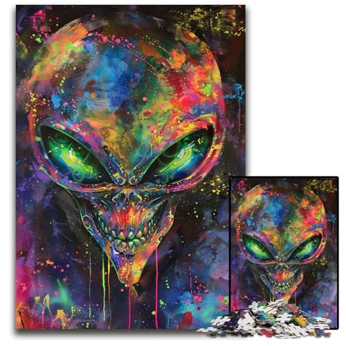 Alien Art XXXVII 1000-teiliges Puzzle Geschenke Holzpuzzle anspruchsvolles Denkspiel für Teenager Spaß am Familienspielabend 1000 Teile (75 x 50 cm) von ZZQWIPEIS