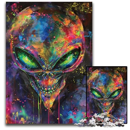 Alien Art XXXVII 1000-teiliges Puzzle Geschenke Papierpuzzle anspruchsvolles Denkspiel für Teenager Spaß am Familienspielabend 1000 Teile (38 x 26 cm) von ZZQWIPEIS