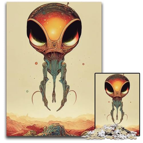 Alien-Drohne 1000-teiliges Puzzle für Erwachsene anspruchsvolles DIY-Denkspiel perfektes Familienspiel oder dekoratives Geschenk 1000 Teile (75 x 50 cm) von ZZQWIPEIS
