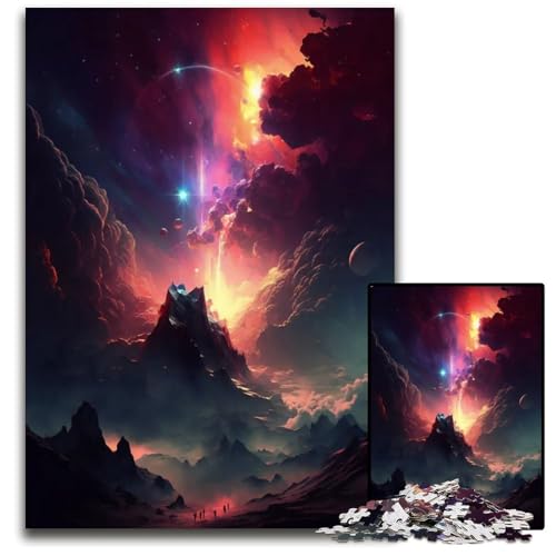 Alien Planet 1000-teiliges Puzzle-Geschenk Holzpuzzle perfekt für Familienfeiern Geburtstage Feiertage 1000 Teile (75 x 50 cm) von ZZQWIPEIS
