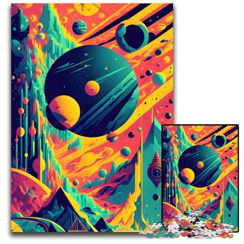 Alien Planet 1000-teiliges Puzzle Papierpuzzle anspruchsvolles Denkspiel für Teenager Spaß am Familienspielabend 1000 Teile (38 x 26 cm) von ZZQWIPEIS