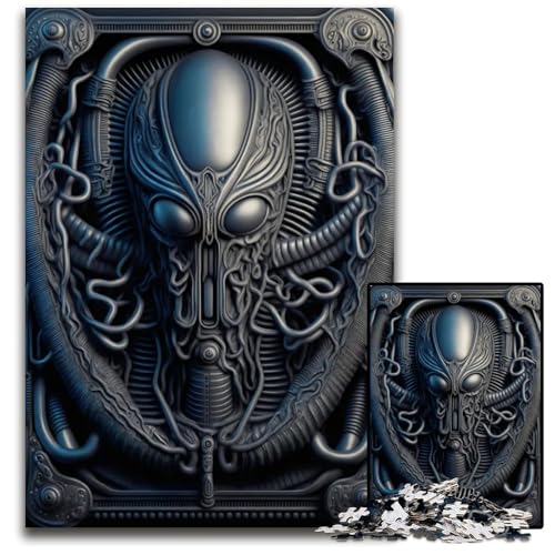 Alien Xenomorph Metallic 1000-teiliges Puzzle Papierpuzzle anspruchsvolles Denkspiel für Teenager Spaß am Familienspielabend 1000 Teile (38 x 26 cm) von ZZQWIPEIS