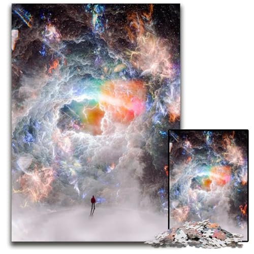 Allein auf dem Mond im Kosmos. Puzzles für Erwachsene 1000 Puzzles für Erwachsene für Teenager und Familien. Perfekte DIY-Dekoration und Denksportaufgabe. 1000 Teile (75 x 50 cm). von ZZQWIPEIS