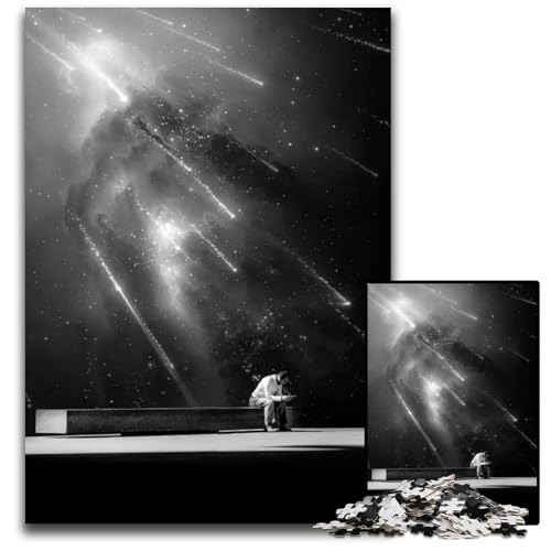 Allein in seinem BNW-Universum 1000-teiliges Puzzle für Erwachsene Holzpuzzle für Erwachsene Teenager Paare und Freunde zum Geburtstag Weihnachten 1000 Teile (75 x 50 cm) von ZZQWIPEIS