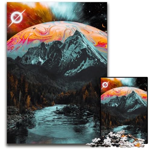Allein mit den Bergen 1000-teiliges Puzzle für Erwachsene Papierpuzzle für Erwachsene perfekt als Geburtstags- Weihnachts 1000 Teile (38 x 26 cm) von ZZQWIPEIS