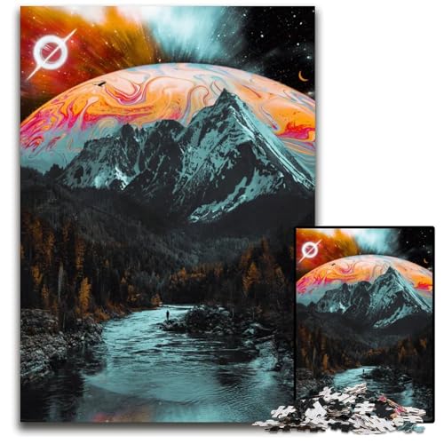 Allein mit den Bergen Puzzle für Erwachsene 1000 Teile Holzpuzzle anspruchsvolles Denkspiel für Teenager Familienspaß interaktives Spiel 1000 Teile (75 x 50 cm) von ZZQWIPEIS