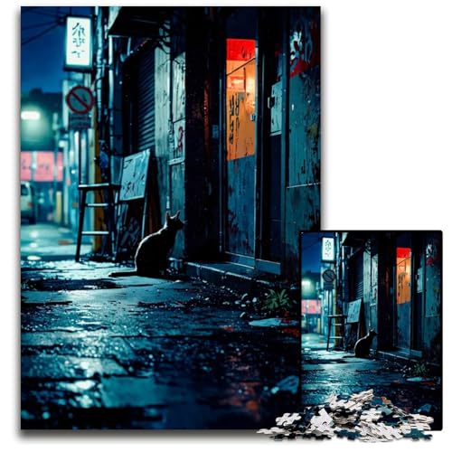 Alley Cat 1000-teiliges Puzzle Papierpuzzle anspruchsvolles Denkspiel für Teenager Spaß am Familienspielabend 1000 Teile (38 x 26 cm) von ZZQWIPEIS
