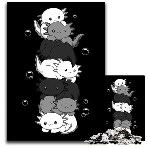 Allosexuelle Flagge Axolotl Puzzle für Erwachsene 1000 Teile Puzzle für Erwachsene Denksportaufgabe und Heimdekoration 1000 Teile (75 x 50 cm) von ZZQWIPEIS