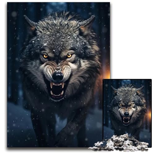Alpha Wolf Puzzle für Erwachsene 1000 Teile Puzzle für Erwachsene Denksportaufgabe und Heimdekoration 1000 Teile (75 x 50 cm) von ZZQWIPEIS
