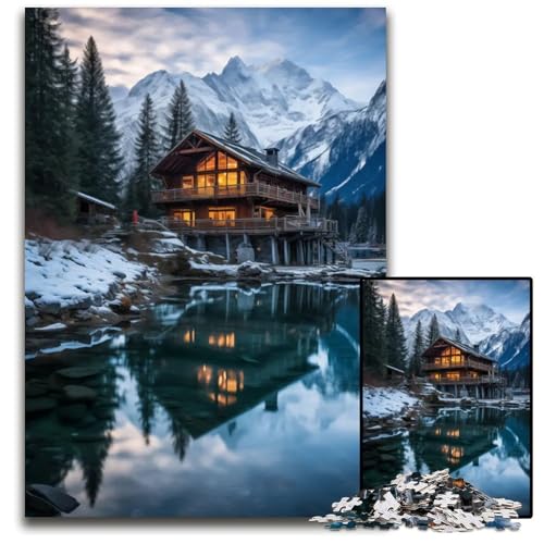 Alpine Lake 1000-Teile-Puzzle für Erwachsene anspruchsvolle Puzzles anspruchsvolle Denksportaufgabe entspannendes Spielzeug für Teenager 1000 Teile (75 x 50 cm) von ZZQWIPEIS