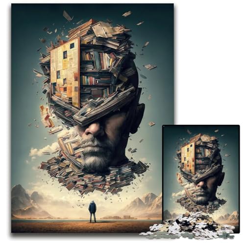 Always Reading Books 1000-teiliges Puzzle Holzpuzzle für Erwachsene anspruchsvolles Denkspiel für Teenager Spaß für den Familienspielabend 1000 Teile (75 x 50 cm) von ZZQWIPEIS