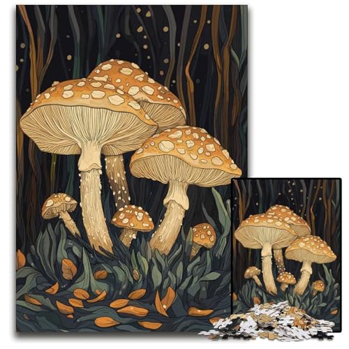 Amanita Muscaria Pilze 1000-teiliges Puzzle für Erwachsene Holzpuzzle für Erwachsene Teenager Paare und Freunde zum Geburtstag Weihnachten 1000 Teile (75 x 50 cm) von ZZQWIPEIS