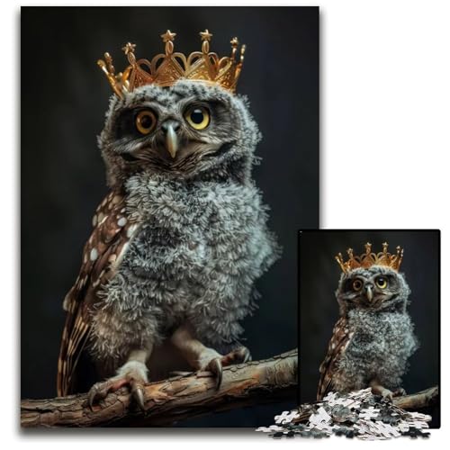 Animal Cute King 1000-teiliges Puzzle Holzpuzzle für Erwachsene anspruchsvolles Denkspiel für Teenager Spaß für den Familienspielabend 1000 Teile (75 x 50 cm) von ZZQWIPEIS