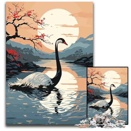 Animal Japan Vibes 1000-teiliges Puzzle Geschenke aus Holz anspruchsvolles Denkspiel für Teenager Spaß am Familienspielabend 1000 Teile (75 x 50 cm) von ZZQWIPEIS