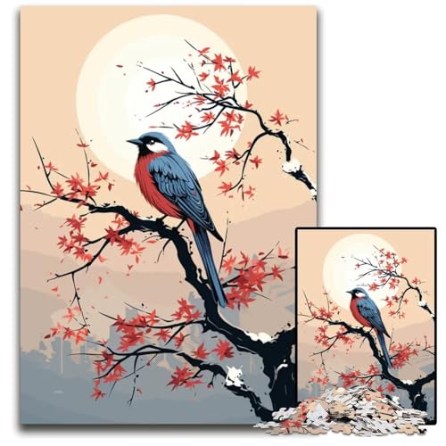 Animal Japan Vibes 1000-teiliges Puzzle Geschenke aus Holz anspruchsvolles Denkspiel für Teenager Spaß am Familienspielabend 1000 Teile (75 x 50 cm) von ZZQWIPEIS