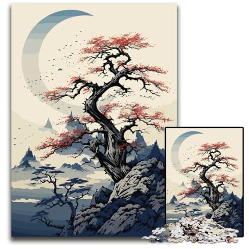 Animal Japan Vibes 1000-teiliges Puzzle Holzpuzzle für Erwachsene anspruchsvolles Denkspiel für Teenager Spaß für den Familienspielabend 1000 Teile (75 x 50 cm) von ZZQWIPEIS