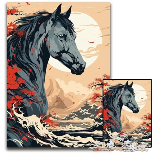 Animal Japan Vibes 1000-teiliges Puzzle für Erwachsene anspruchsvolle Puzzles anspruchsvolles Denkspiel entspannendes Spielzeug für Teenager 1000 Teile (75 x 50 cm) von ZZQWIPEIS