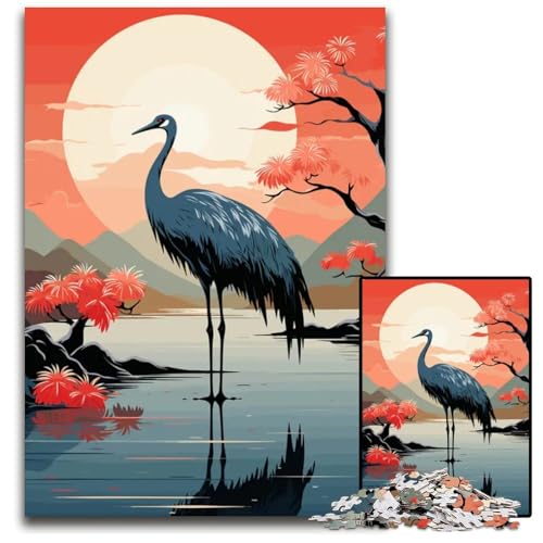 Animal Japan Vibes Puzzle 1000 Teile für Erwachsene Papierpuzzle für Erwachsene Entspannung und Herausforderung farbenfrohe Heimdekoration Kunst Freunde 1000 Teile (38 x 26 cm) von ZZQWIPEIS