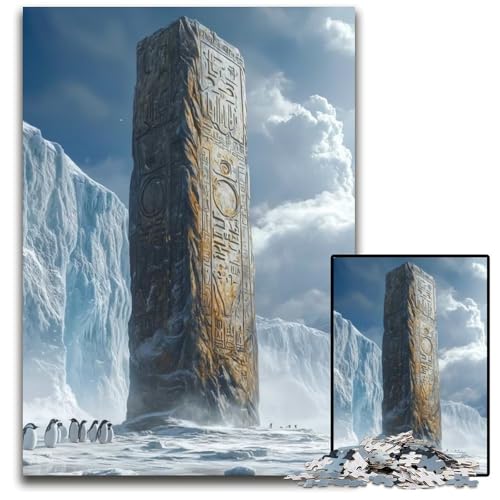 Antiker Obelisk im EIS 1000 Teile Puzzle-Geschenke Holzpuzzle für Erwachsene und Teenager Familienspieleabend hirnfordernde Geschenkidee 1000 Teile (75 x 50 cm) von ZZQWIPEIS