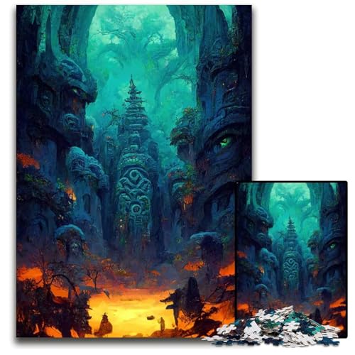 Antiker Tempel Puzzle für Erwachsene 1000 Teile anspruchsvolle Puzzles Familienspielabend Spaß DIY dekorative Kunstwerke 1000 Teile (75 x 50 cm) von ZZQWIPEIS