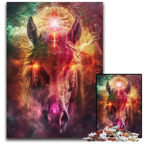 Antikes Pferderitual 1000-teiliges Puzzle für Erwachsene Holzpuzzle für Erwachsene perfekt als Geburtstags- Weihnachts 1000 Teile (75 x 50 cm) von ZZQWIPEIS
