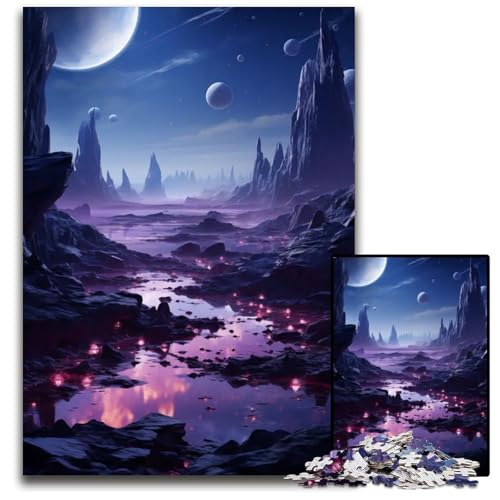 Außerirdische Landschaft 1000-teiliges Puzzle Geschenke Holzpuzzle perfekt für Familienfeiern Geburtstage Feiertage 1000 Teile (75 x 50 cm) von ZZQWIPEIS