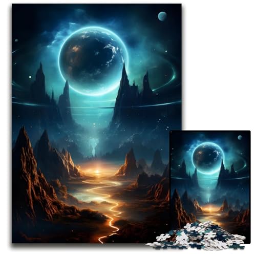 Außerirdische Weltraumlandschaft 1000-teiliges Puzzle für Erwachsene anspruchsvolles DIY-Denkspiel perfektes Familienspiel oder dekoratives Geschenk 1000 Teile (75 x 50 cm) von ZZQWIPEIS