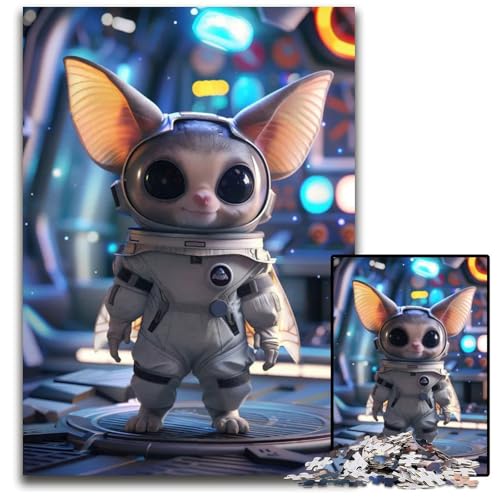 Bezauberndes 1000-teiliges Puzzle mit Astronauten-Fledermaus Holzpuzzle anspruchsvolles Denkspiel für Teenager Spaß für den Familienspielabend 1000 Teile (75 x 50 cm) von ZZQWIPEIS