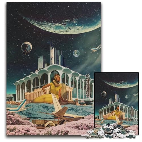 Eine Postkarte aus dem Jahr Puzzle 1000 Teile für Erwachsene Holzpuzzle DIY-Dekoration Gehirn-Herausforderung für Erwachsene Familienurlaubsgeschenk 1000 PCS (75 x 50 cm) von ZZQWIPEIS