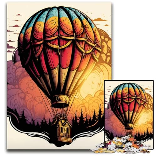 Luftballon-Puzzle für Erwachsene 1000 Teile Puzzle für Erwachsene Denksportaufgabe und Heimdekoration 1000 Teile (75 x 50 cm) von ZZQWIPEIS